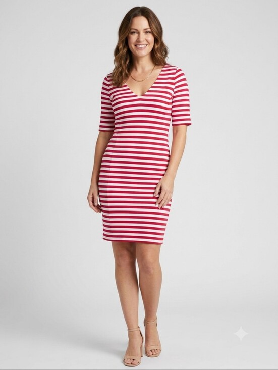 Banana Republic Dresses & Skirts - Banana Republic Striped Nautical Ponte Knit V-Neck Mini Dress Size 16 Zippers